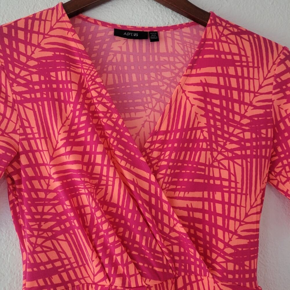 Apt. 9 Petite Faux Wrap Pink Dress Size Petite XS - Picture 2 of 7